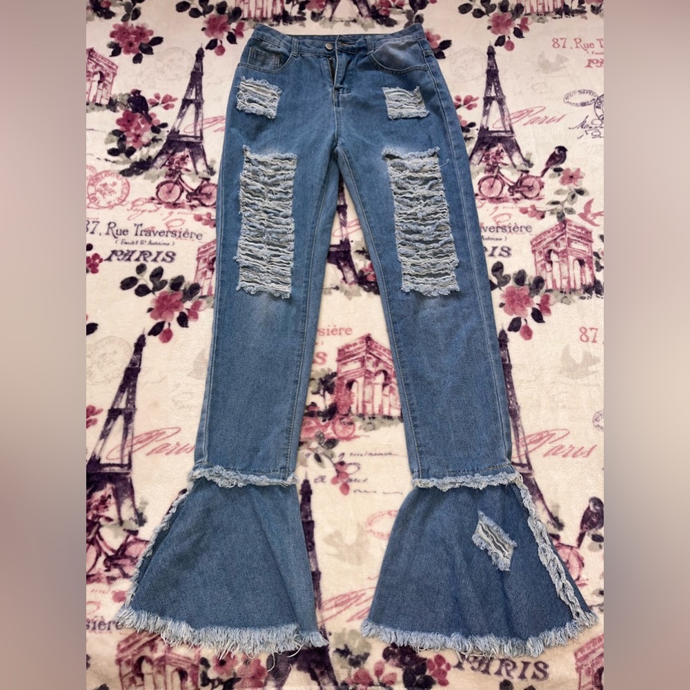 Flare bottom jeans